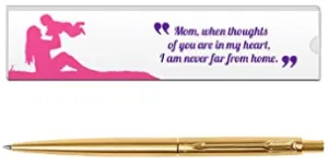 Parker Classic Gold Gold Trim Ball Pen with Mom Quote-2