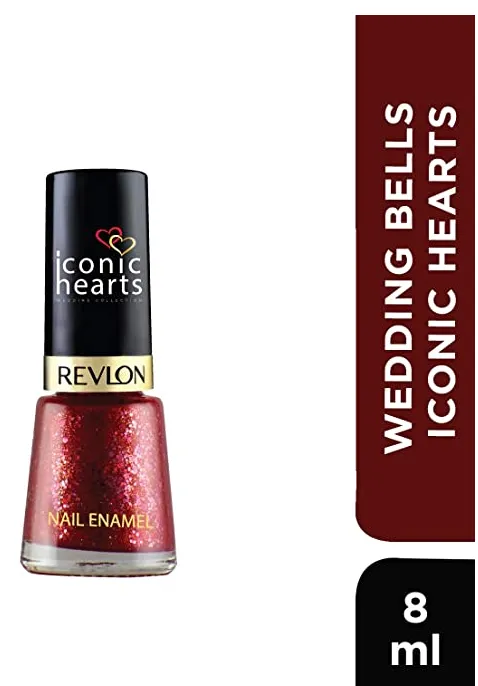 REVLON Iconic Hearts Wedding Collection Nail Enamel - Wedding Bells, Red, 8 ml