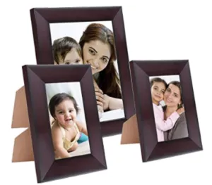 Amazon Brand - Solimo Collage Photo Frames, Set of 3, Tabletop (2 pcs - 5x7 inch, 1 pc - 8x10 inch), Rosewood Color