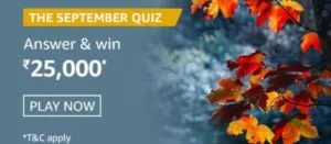 Amazon The September Quiz Answers