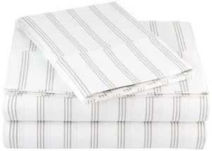 AmazonBasics Microfiber Sheet Set Single Grey Stripe Rs 1009 amazon dealnloot