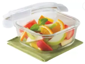 Borosil Microwavable Klip - N - Store - 320 ml Glass Grocery Container  (Clear)