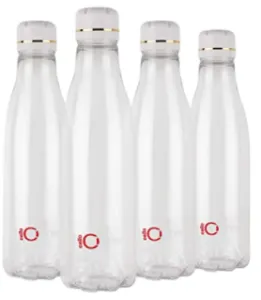 Cello Ozone Premium Edition Safe Plastic Water Bottle, 1 Litre, Set of 4, Clear