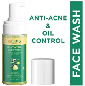 Nuray Naturals Vegan Anti Acne and Brightening Foaming Face Wash for Oily Skin