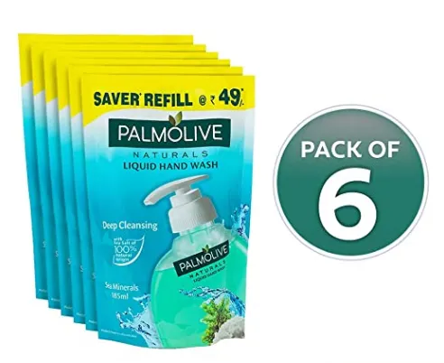 Palmolive Naturals Sea Mineral Handwash Refill - 185 ml (Pack of 6)