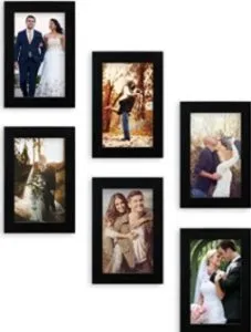 Random Photo Frames 22 cm x 17.2 cm x 14 cm, Black, Set of 6