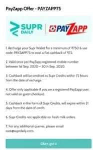 SUPR payzapp offer