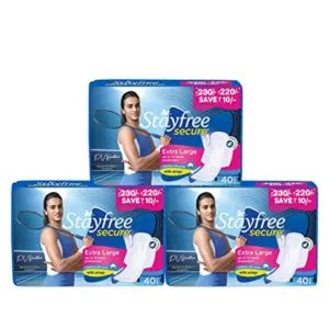 Stayfree Secure XL Cottony Sanitary Napkin 40 Rs 441 amazon dealnloot