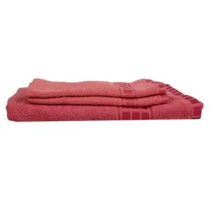 Eurospa Set of 3 Cotton Bath & Hand Towel Set Pink at Rs 341