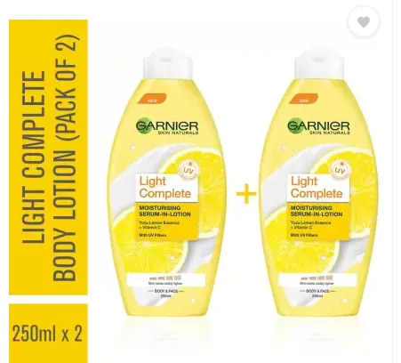 Garnier Skin Naturals Light Lotion Pack of 2  (500 ml)