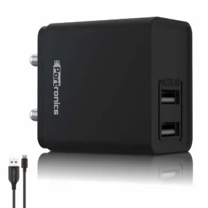 Portronics Adapto 649 POR-649, 2.4A Quick Charging Dual USB Port Wall Adapter