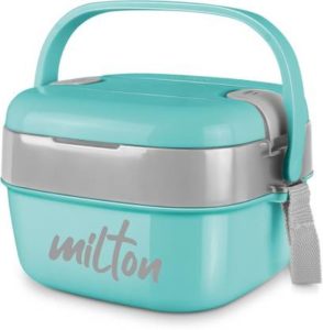 Milton CUBIC GREEN 2 Containers Lunch Box (1100 ml)