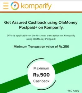 Komparify ola offer