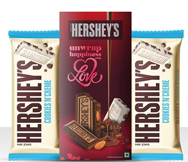 Hershey's Bar Greeting Pack Cookies n Creme Chocolate, 100 gm (Pack of 2)