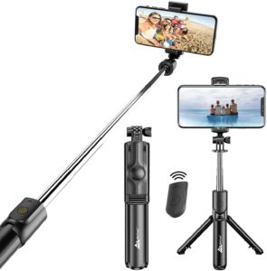 WeCool Bluetooth Extendable Selfie Sticks with Wireless Remote and Tripod Stand