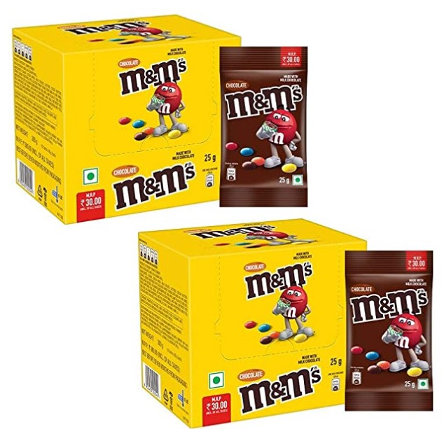 M&M's Milk Chocolate Candies- 25gX 12 Pouches (Pack of 2)