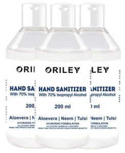 ORILEY Waterless Hand Sanitizer 70% Isopropyl Alcohol Based (3 x 200ml)