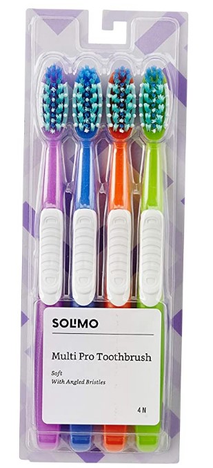 Amazon Brand - Solimo Multi Pro All-in-one Toothbrush (Pack of 4)