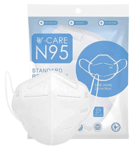 Verage V-Care FFP2 CE Certified, DRDE Tested N95 Standard Anti-Pollution, Anti-Dust Flat Fold Mask With Soft & Broad Earloops