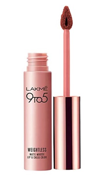 Lakme 9 to 5 Weightless Mousse Lip & Cheek Color, Coca Soft, 9 g