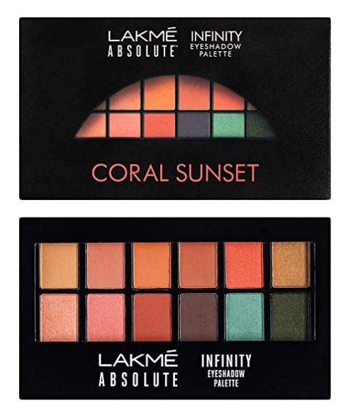 Lakmé Absolute Infinity Eye Shadow Palette, Coral Sunset, 12 g