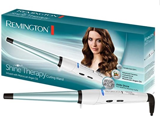 Remington CI53W Shine Therapy Curling Wand (White)