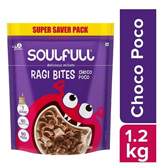 Soulfull Ragi Bites- Choco Poco, 1.2kg- No Maida