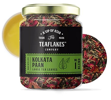 TEAFLAKES Kolkata Paan Flavour Black tea Leaves Blended Tea Jar (50 Gram)