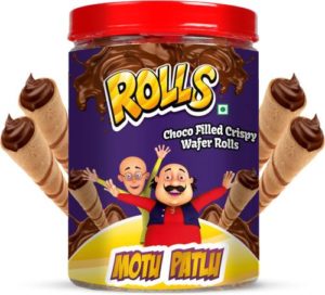 Motu Patlu Choco Filled Crispy Wafer Rolls Rs 125 flipkart dealnloot