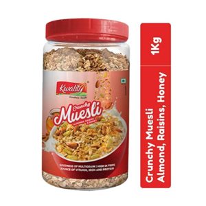 Kwality Crunchy Muesli Almond Raisins and Honey Rs 297 amazon dealnloot