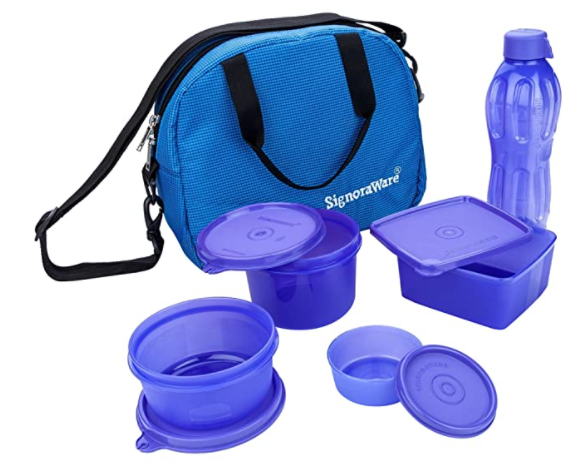 Signoraware Plastic Sling Set with Bag, 5 Pieces, Violet