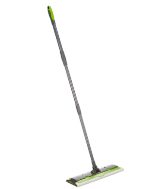 Amazon Brand - Presto! Microfibre Flat Mop with Clip-in Cloth Refill for Wet and Dry Floor