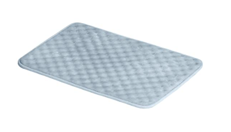 AmazonBasics Polyester Rippled Memory Foam Bath Mat, Small, Blue - Pack of 2