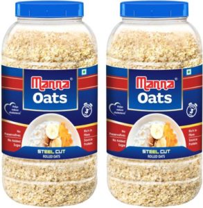 Manna Oats 2kg 1kg x 2 Jars Rs 129 flipkart dealnloot