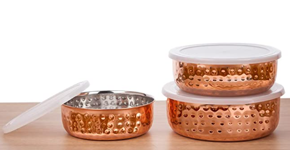 SignoraWare Stainless Steel Container Set, 3-Piece, Copper