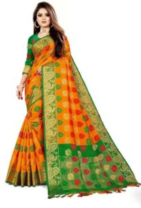 Toriox Woven Embroidered Checkered Banarasi Jacquard Cotton Rs 25 flipkart dealnloot