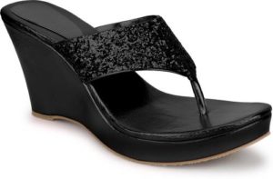 SHOPIEE Women Black Wedges Rs 69 flipkart dealnloot