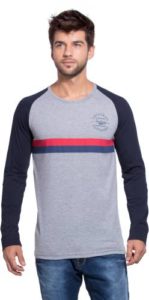 Alan Jones Printed Striped Men Round Neck Rs 199 flipkart dealnloot