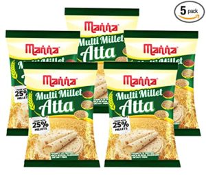 Manna Multigrain Atta Multi Millet Atta 5Kgs Rs 300 amazon dealnloot