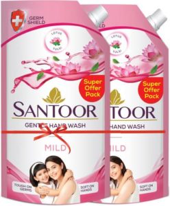 santoor Mild Hand Wash Pouch 2 x Rs 104 flipkart dealnloot