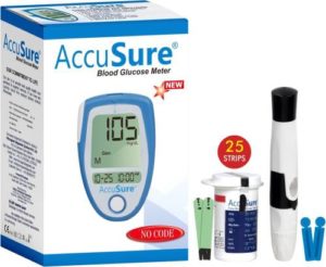 AccuSure Glucometer Machine Comes with 25 Test Rs 441 flipkart dealnloot