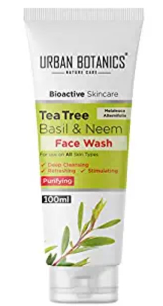 UrbanBotanics Tea Tree, Basil & Purifying Neem Face Wash 