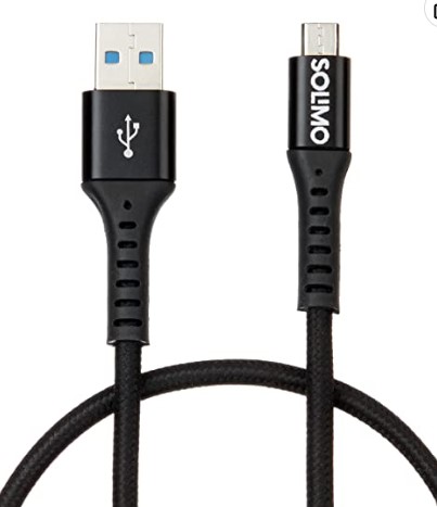 Amazon Brand - Solimo Charging Braided Micro USB Data Cable