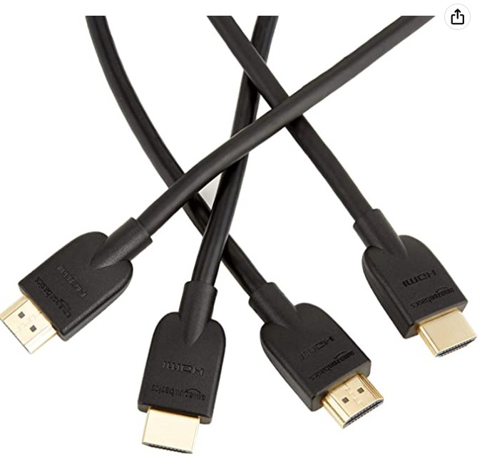 AmazonBasics High-Speed HDMI Cable - 10 Feet (2-Pack)