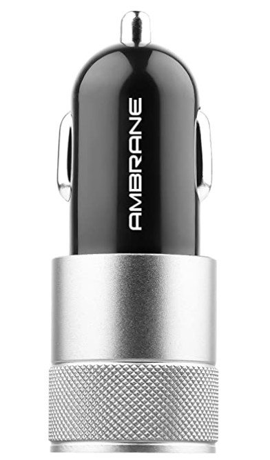 Ambrane 2.4A Dual Port Car Charger for All Smartphones