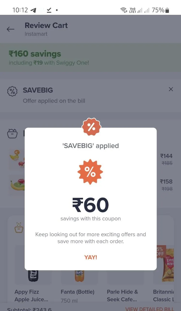 Swiggy latest coupon code online