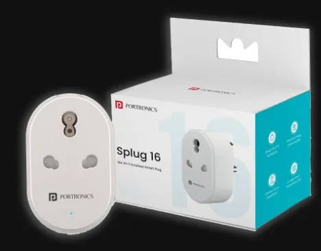 Portronics Splug 16 Alexa and Google Assistant Supported Smart Plug For Home Appliances