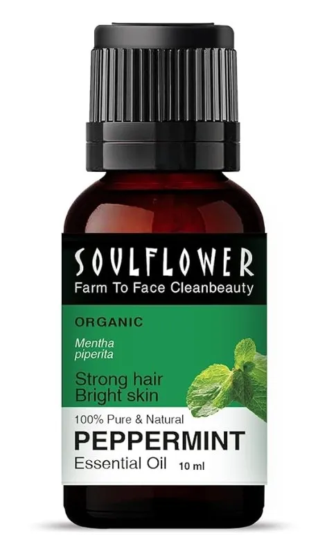 Soulflower Peppermint Essential Oil for Skin & Hair Growth